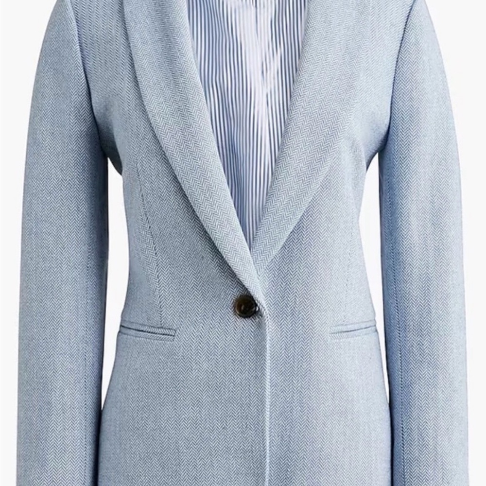Women's Light Blue Herringbone Blazer JCrew